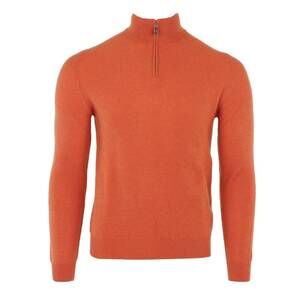 NEW FEDELI men's honeycomb cashmere quarter zip in rame